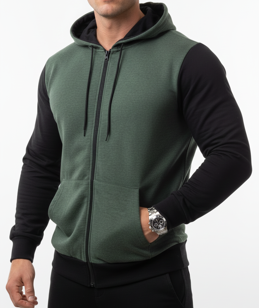 Olive and Black Hoodie