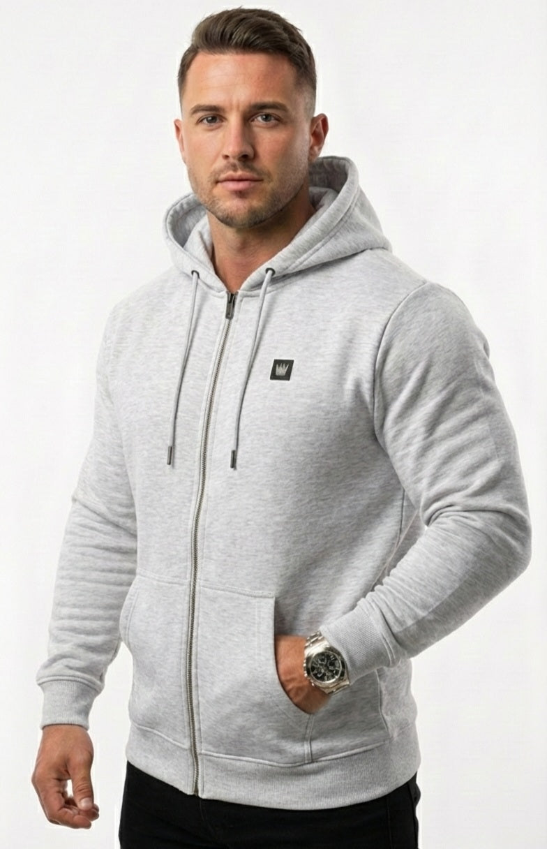 Five Kings heather gray zipper hoodie