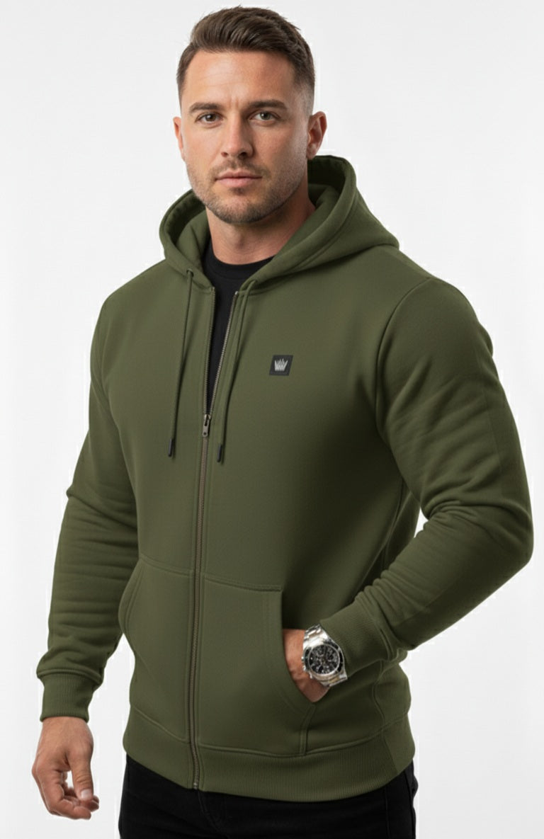 Five Kings Olive green zipper hoodie