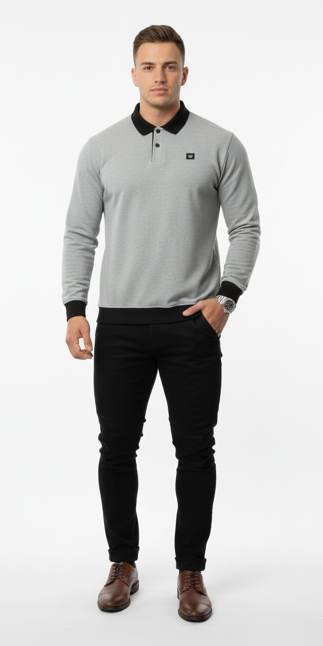 Five Kings Heather gray winter Polo